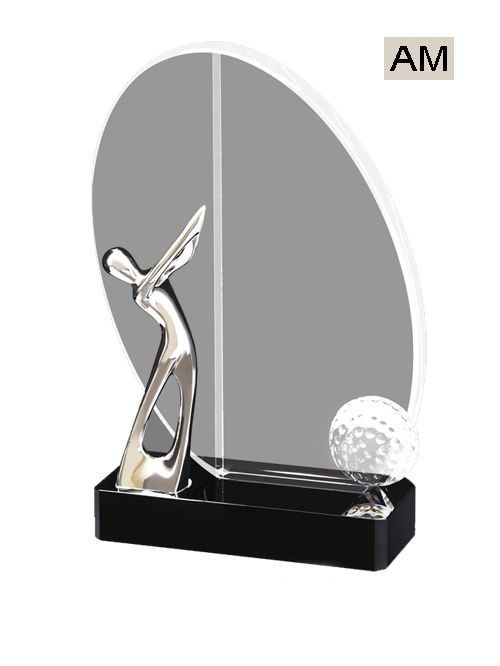 golf crystal trophy