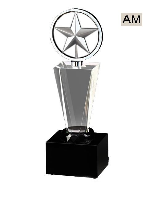 star shape crystal trophy