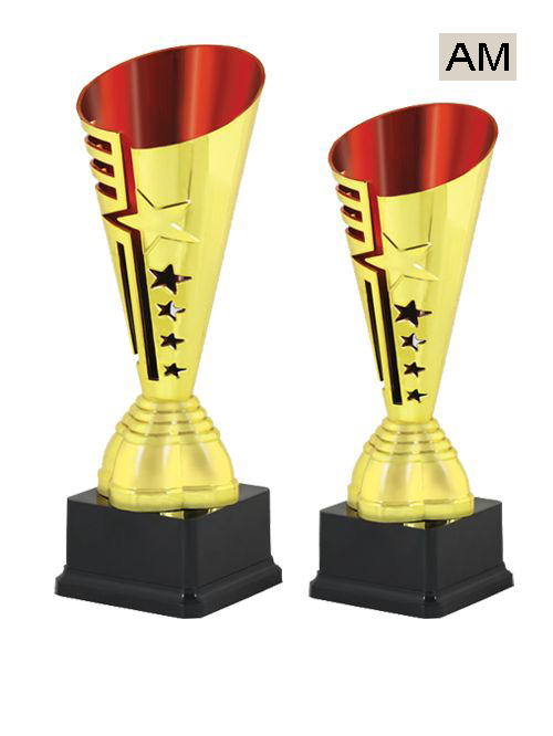 red gold cup shape trophy